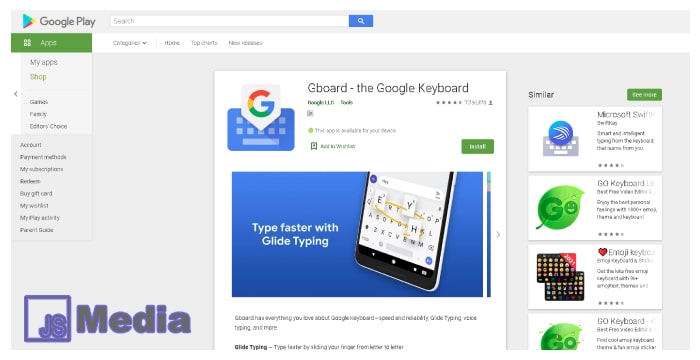 1. Gboard – the Google Keyboard