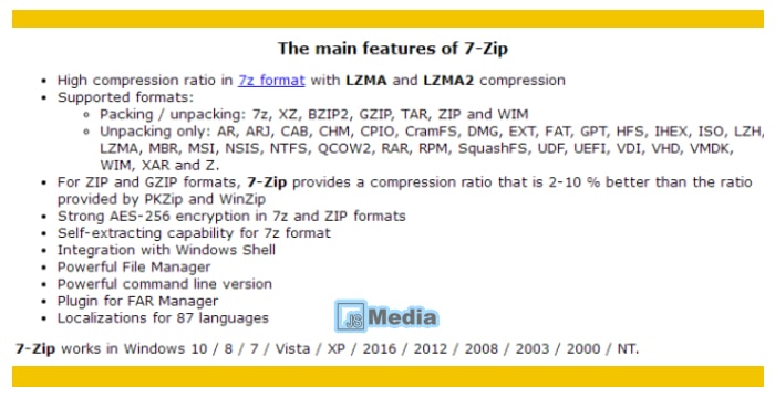 4 Fitur 7-zip