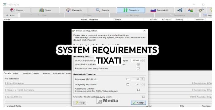 System Requirements untuk Menggunakan Tixati