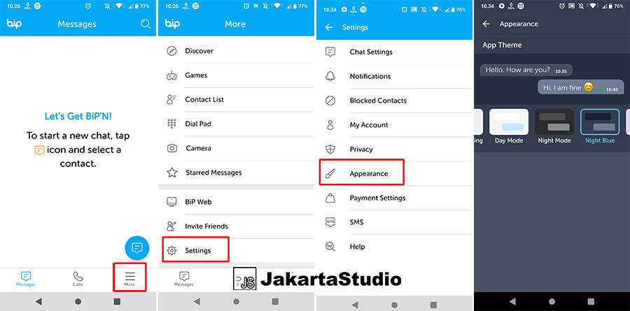 Cara Ganti Tampilan Tema BiP messenger