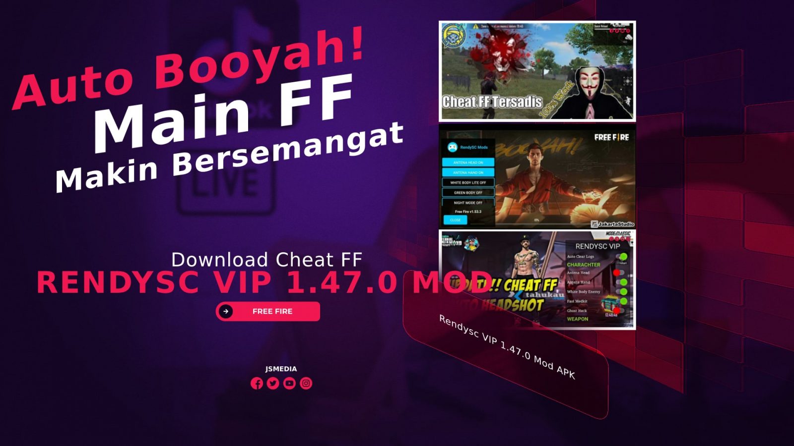 Auto Booyah! Download Cheat FF Rendysc VIP 1.47.0 Mod APK