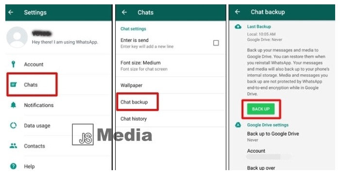 1. Cara Backup Data WhatsApp