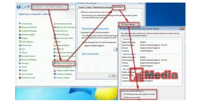 1. Cara Mengubah Keyboard Arab di Windows 7