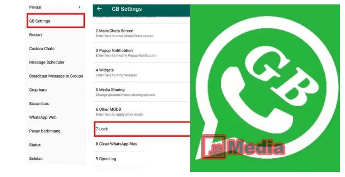2. Mengunci WhatsApp versi Mod (GB WA)