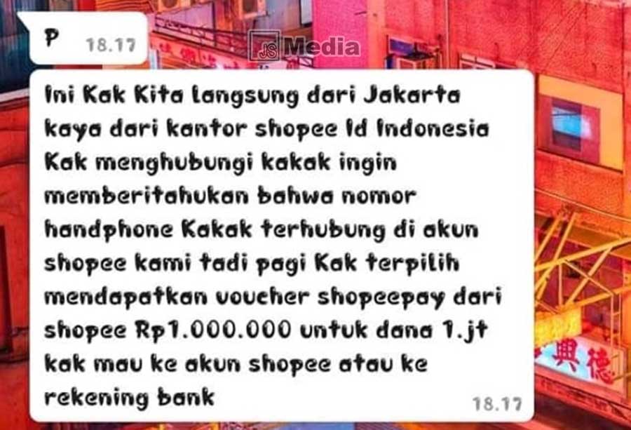 Penipuan Hadiah Cashback Shopeepay