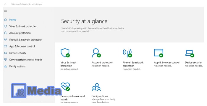1. Melalui Windows Security