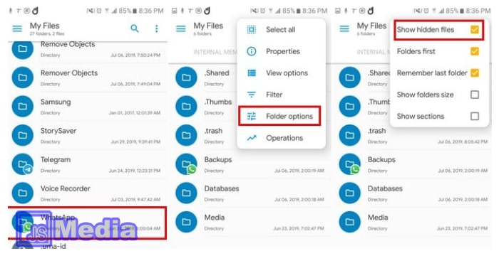 1. Lewat File Manager