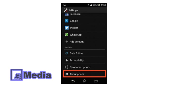 1. Menggunakan Menu Settings