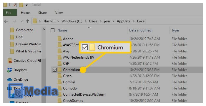 2. Menghapus Chromium Browser dengan Metode Hapus Folder