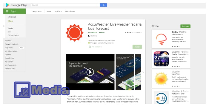 2. Aplikasi AccuWeather