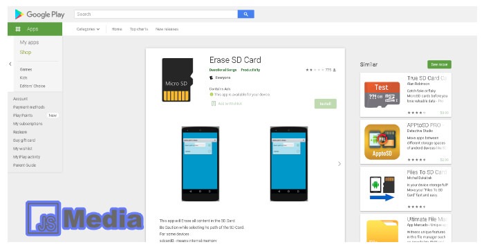 3. Cara Format SD Card Di Android Melalui Aplikasi Erase SD Card