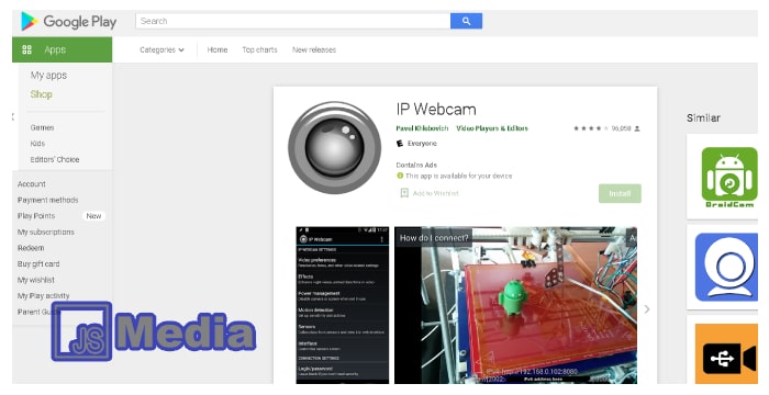 3. Cara Melihat CCTV Dari Android Menggunakan Aplikasi IP Webcam