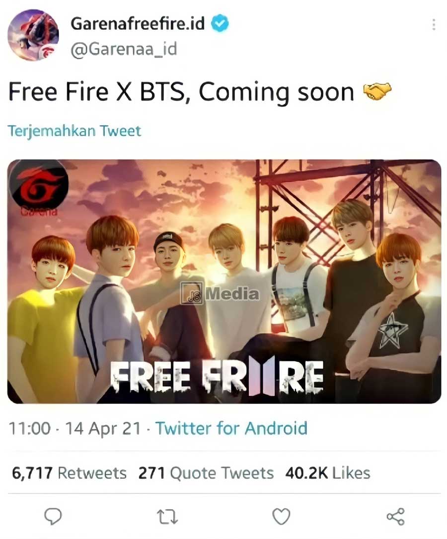 Rumor Kolaborasi Free Fire x BTS