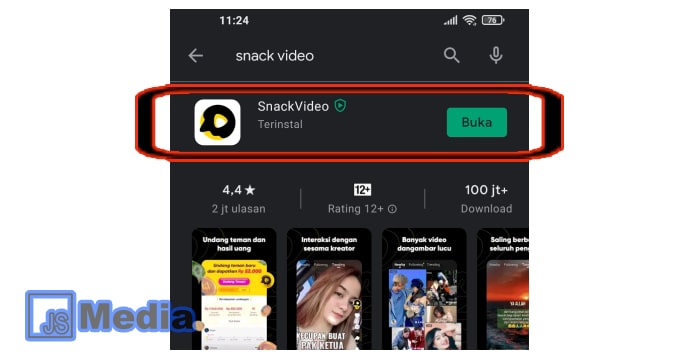 1. Pastikan aplikasi Snack Video Anda sudah terinstal di Smartphone