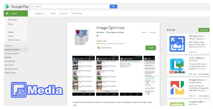 3. Melalui Image Optimizer