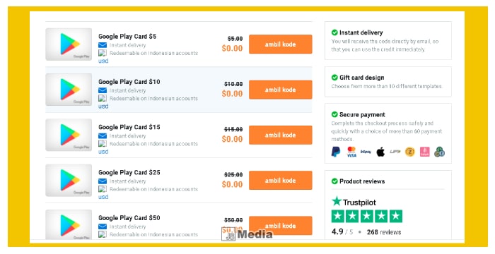 5 Cara Mendapatkan Gift Card Google Play Gratis di KartuHadiah.com