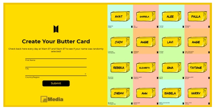 Link Butter Card BTS