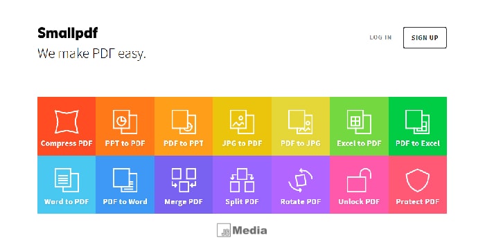 Secara online melalui website smallpdf.com