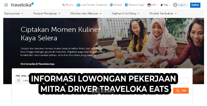 Informasi Lowongan Pekerjaan Mitra Driver Traveloka eats