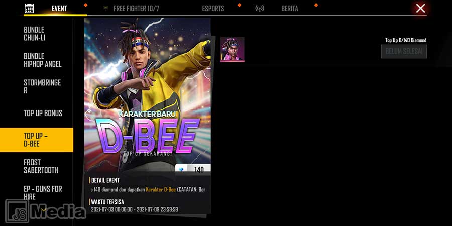 Event Bonus Top Up D-Bee Gratis