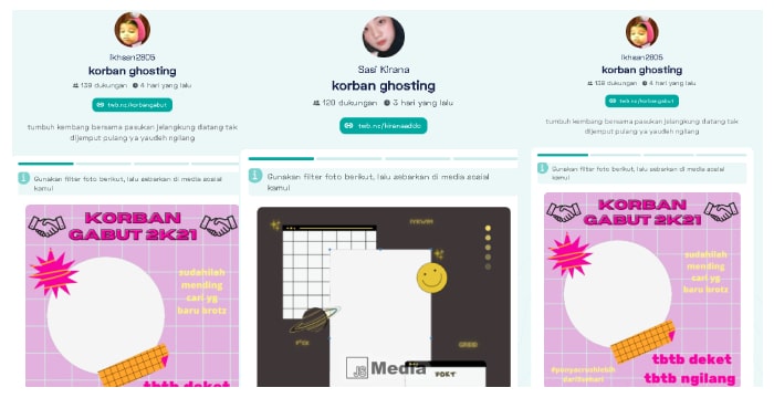 20 Link Template Twibbon Ghosting Lucu