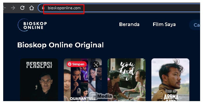 Buka situs web BioskopOnline.com atau aplikasinya