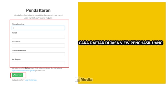 Cara Daftar di Jasa View