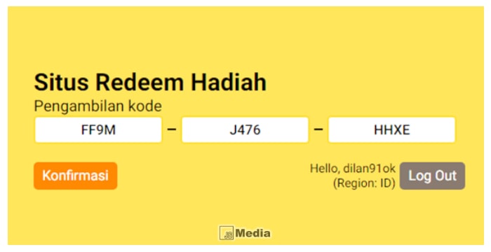 Kode Redeem FF9MJ476HHXE Terbaru