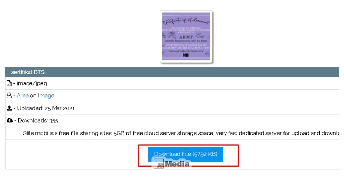 Link Download Sertifikat ARMY BTS