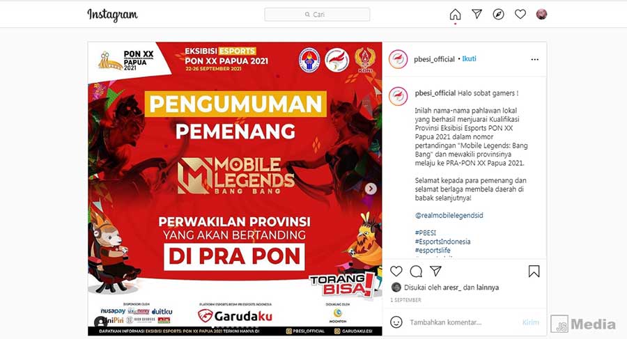 Pemain PON XX Papua Mobile Legends