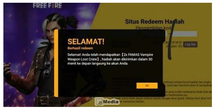 Hadiah di Dalam Kode Redeem  FF107NQ4X9U3