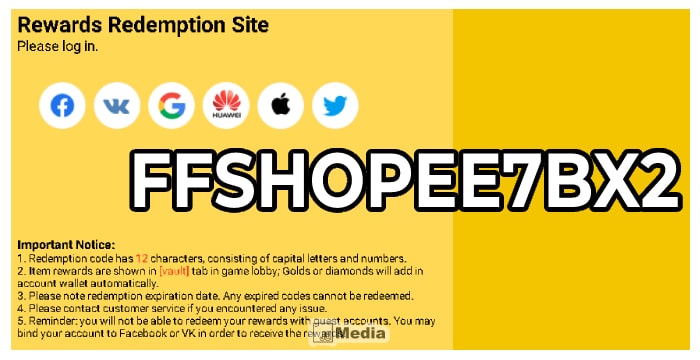 Cara Menukarkan Kode Redeem ffshopee7bx2