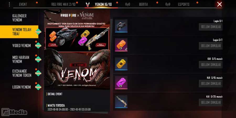 Event Kolaborasi FF x Venom