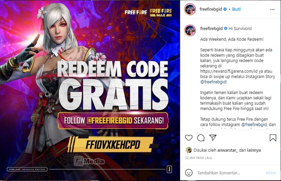 Kode Redeem FF Oktober 2021