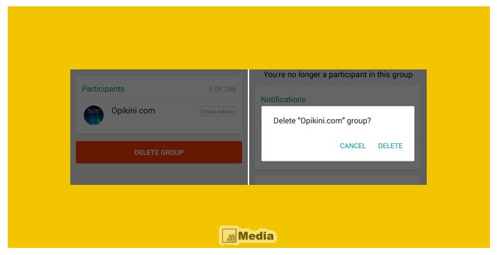 Cara Menghapus Grup Jika Sudah Bukan Admin