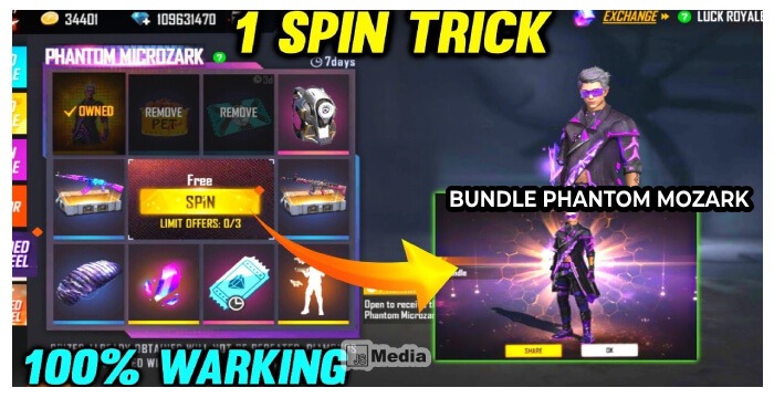 Trik Menang Bundle Phantom Microzark FF, Spin Terbaru Free Fire