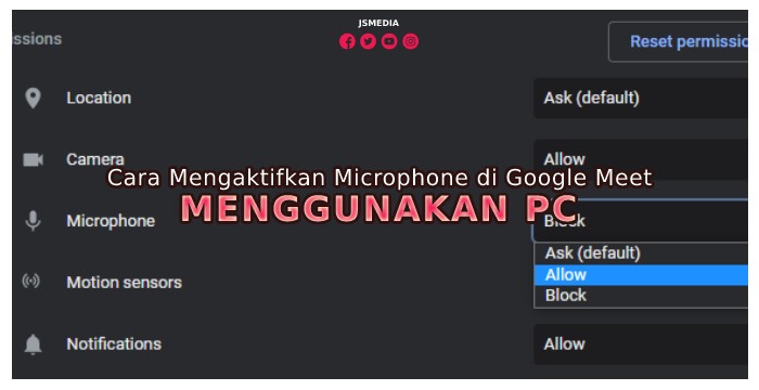 Cara Mengaktifkan Microphone di Google Meet Menggunakan PC