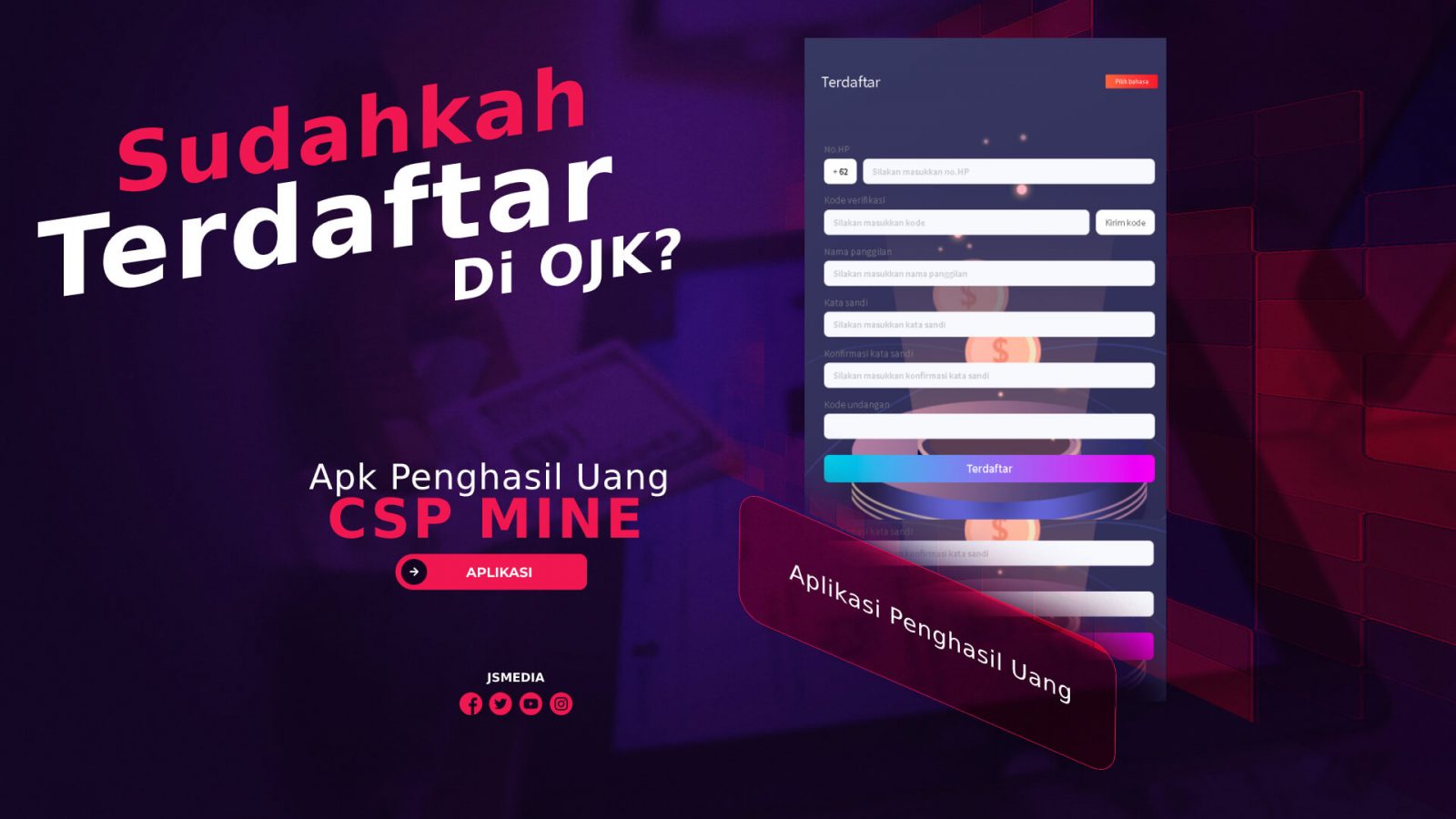 CSP Mine Apk Penghasil Uang, Sudahkah Terdaftar Di OJK?