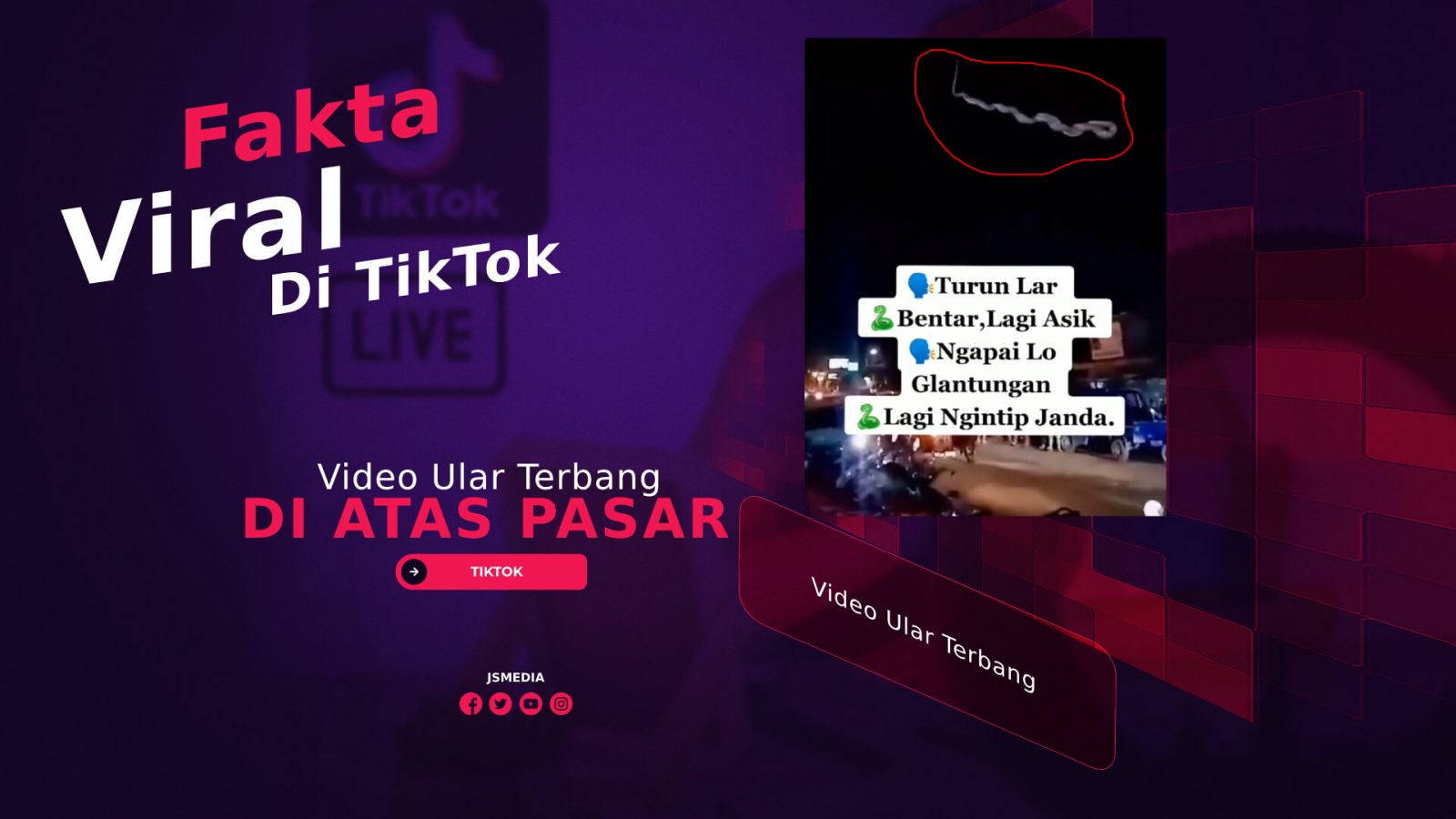 Video Ular Terbang Di Atas Pasar Viral Di TikTok