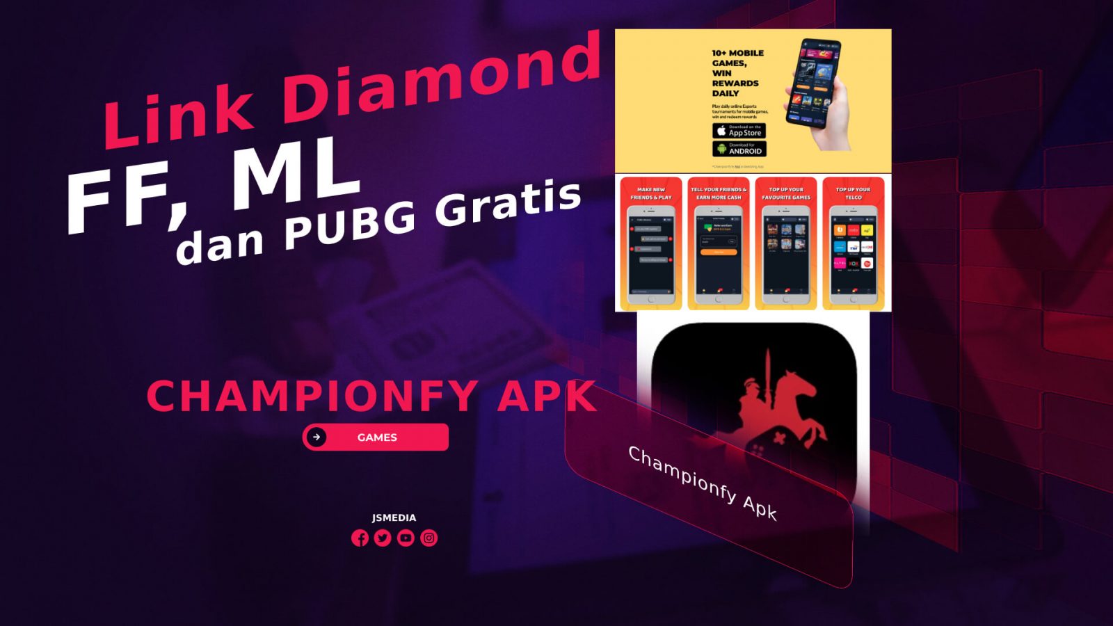 Championfy Apk: Link Diamond FF, ML, dan PUBG Gratis