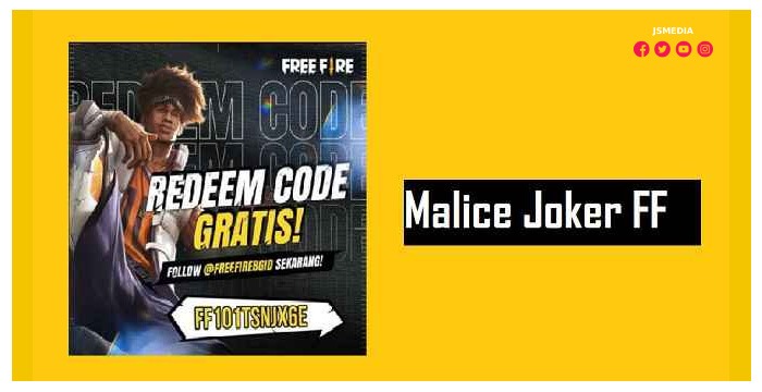 Kode Redeem Malice Joker FF Terbaru