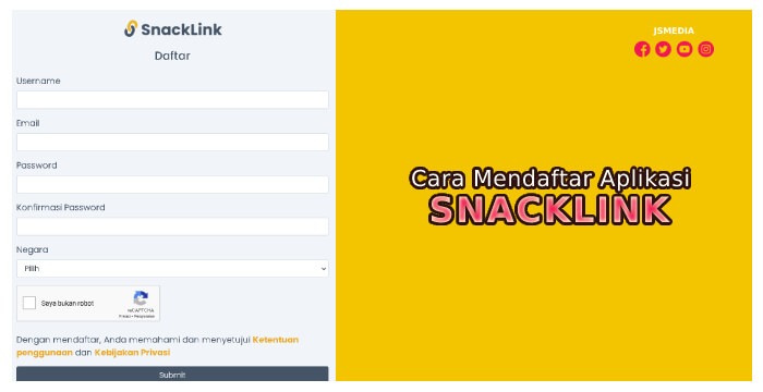 Cara Mendaftar Aplikasi SnackLink Penghasil Uang