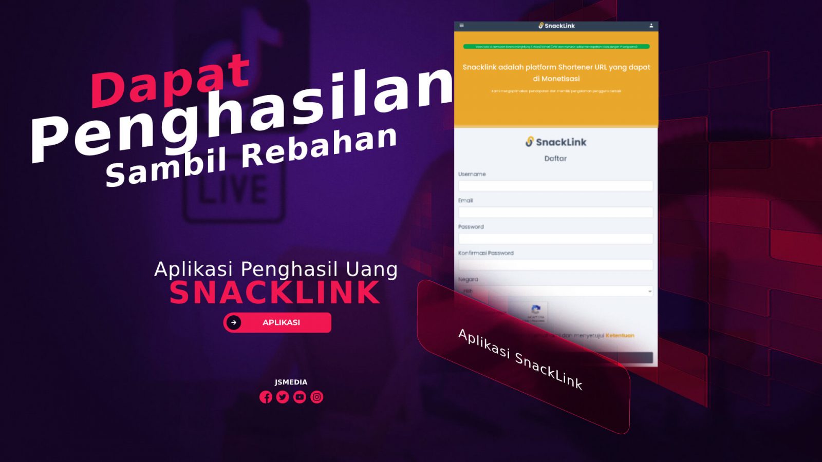 SnackLink Penghasil Uang, Mendapatkan Penghasilan Sambil Rebahan