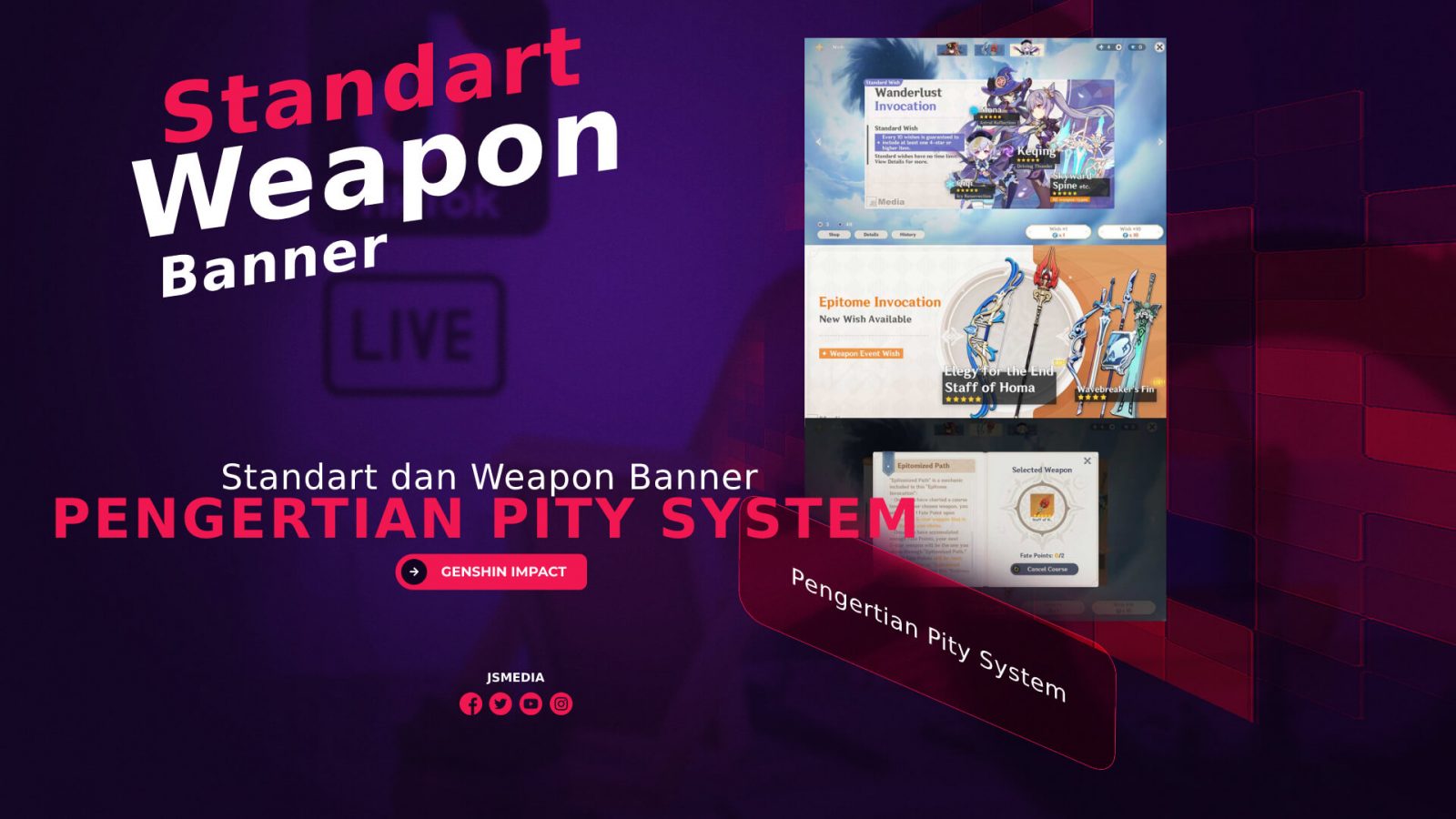 Pengertian Pity System di Standart dan Weapon Banner Genshin Impact