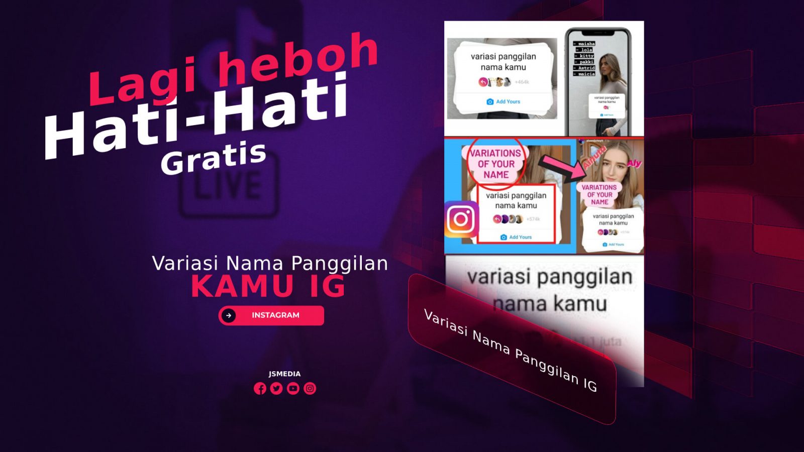 Variasi Nama Panggilan Kamu IG Lagi heboh, Hati-Hati