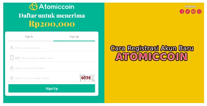 Cara Registrasi Akun Baru di Aplikasi Atomiccoin Penghasil Uang