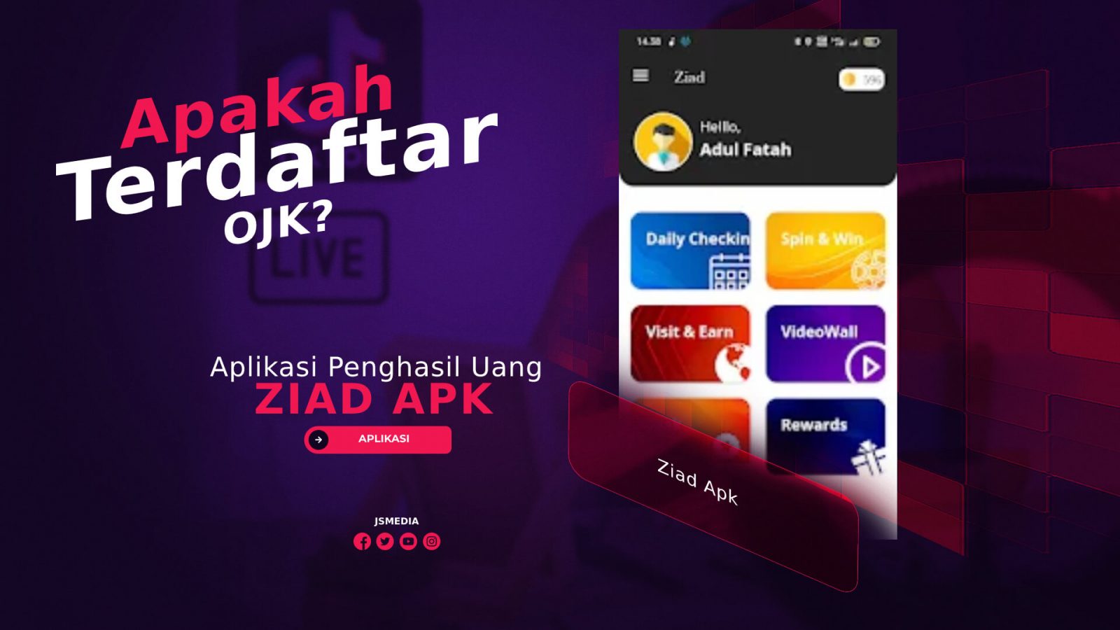 Ziad Apk Penghasil Uang, Apakah Terdaftar OJK?