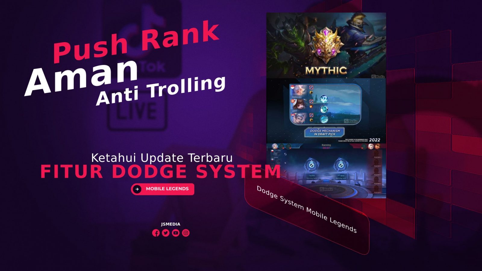 Fitur Dodge System Mobile Legends, Push Rank Aman Anti Trolling