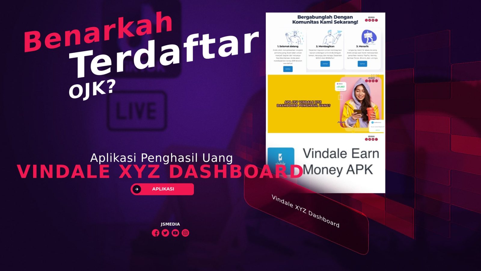 Vindale XYZ Dashboard Penghasil Uang, Benarkah Terdaftar OJK?