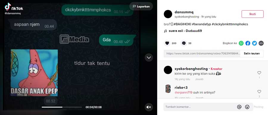 Arti Ckckybmktttmmphokcs yang Viral di TikTok